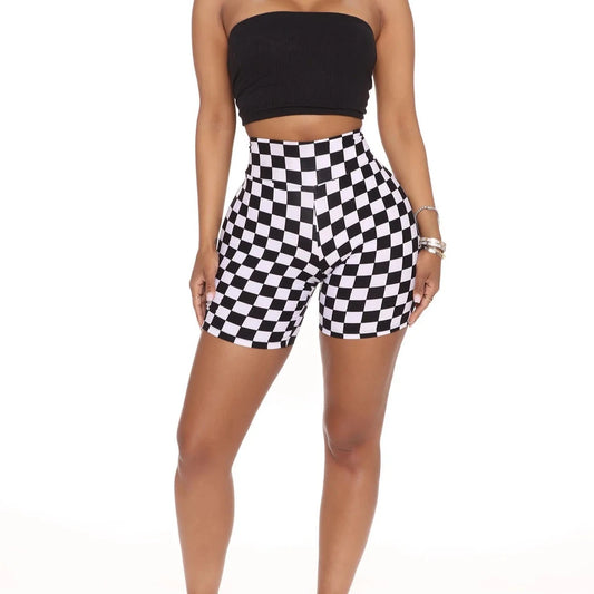 Women’s Checkered Biker Shorts 